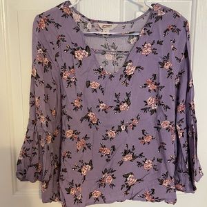 Floral Shirt with Bell Sleeves